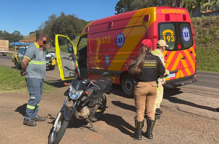  Motociclista fica ferido em acidente na PR-280 em Pato Branco