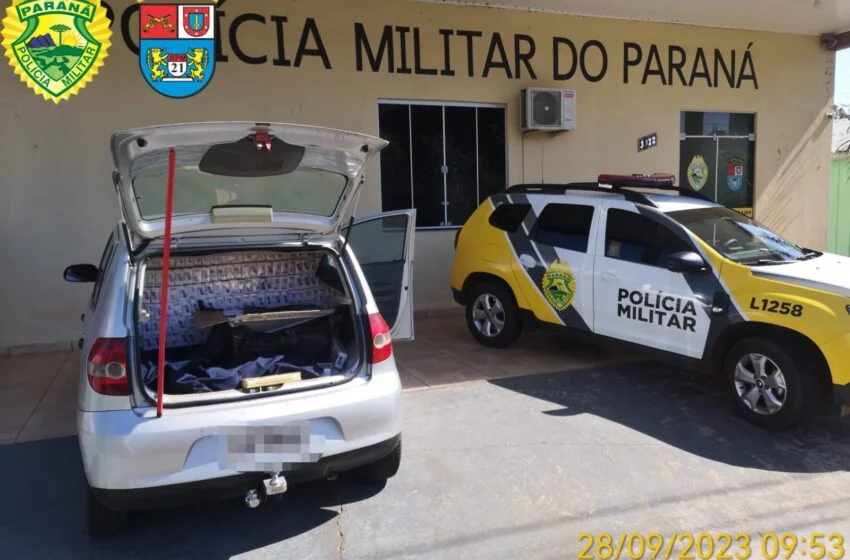  Polícia Militar apreende carro carregado com cigarros de origem estrangeira