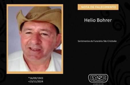 Pasc e familiares comunicam o falecimento de Helio Bohrer