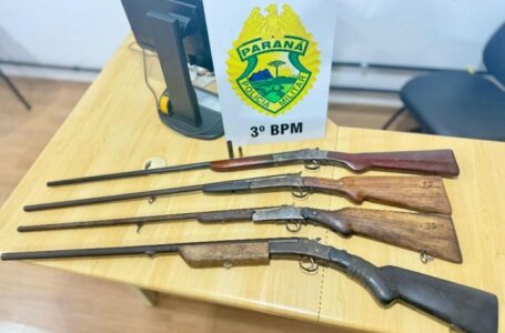 Polícia Militar prende suspeito de roubo e apreende diversas armas de fogo